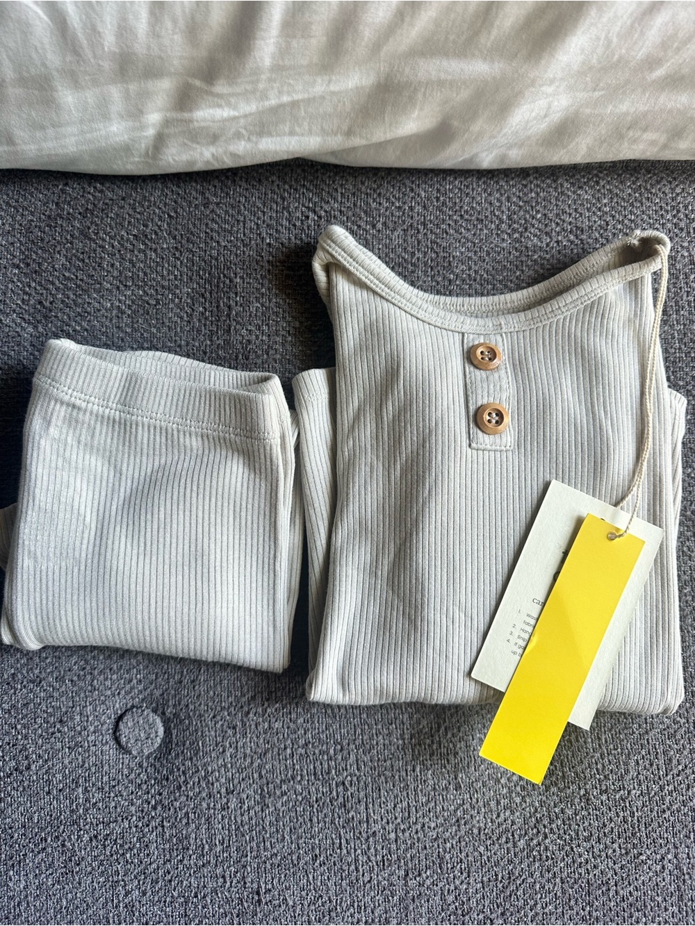 NWT Kyte BABY Oat Ribbed Henley Set 4T